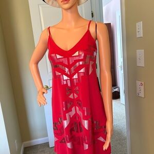 Express Red and Geometric dress